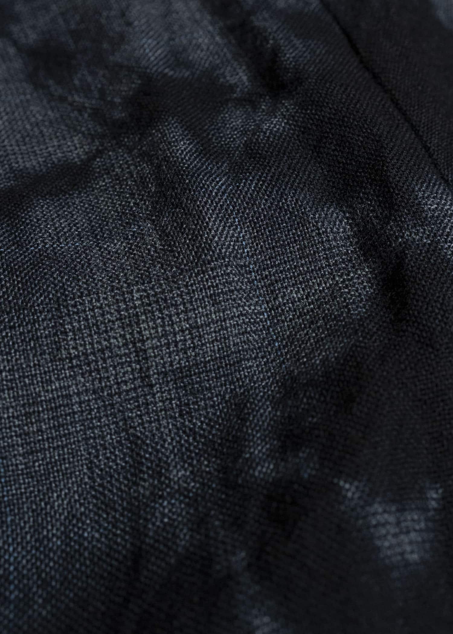 SUZUSAN 5050W-010 Wool Glen Check Drawstring Wide Pants madara sibori 1011 Black - Dark Grey
