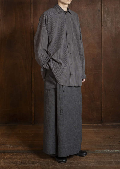 JAN-JAN VAN ESSCHE SKIRT#2 SKIRTS | HEMP CLOTH | Dark Grey Striped