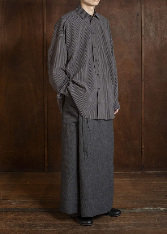 JAN-JAN VAN ESSCHE SKIRT#2 SKIRTS | HEMP CLOTH | Dark Grey Striped
