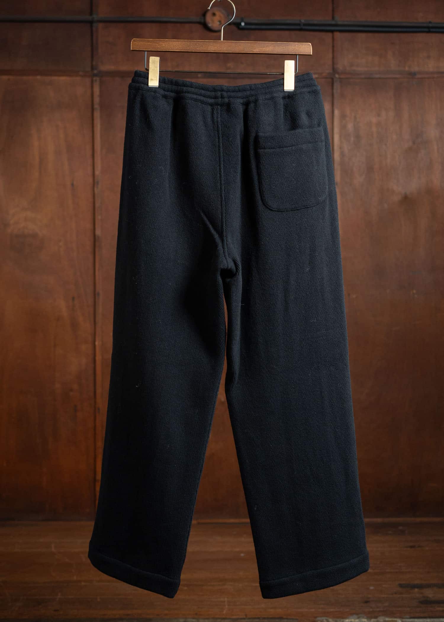 ITOH Herringbone Drawstring Pants Black IT.024.15.133