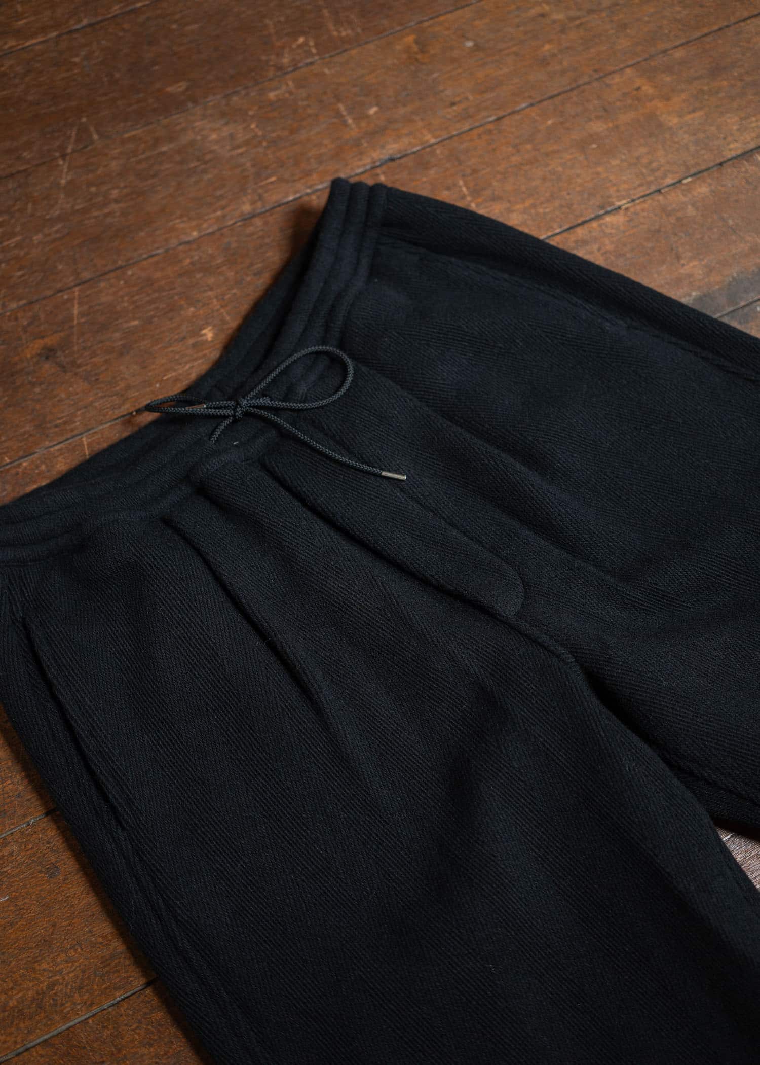 ITOH Herringbone Drawstring Pants Black IT.024.15.133