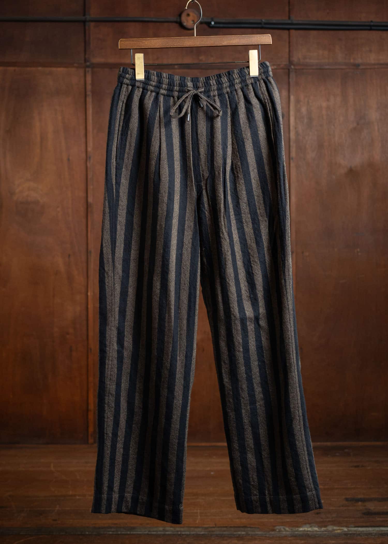 ITOH Stripe Drawstring Pants Dark Brown Stripes IT.024.15.131