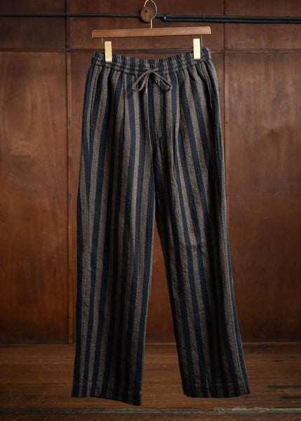 ITOH Stripe Drawstring Pants Dark Brown Stripes IT.024.15.131