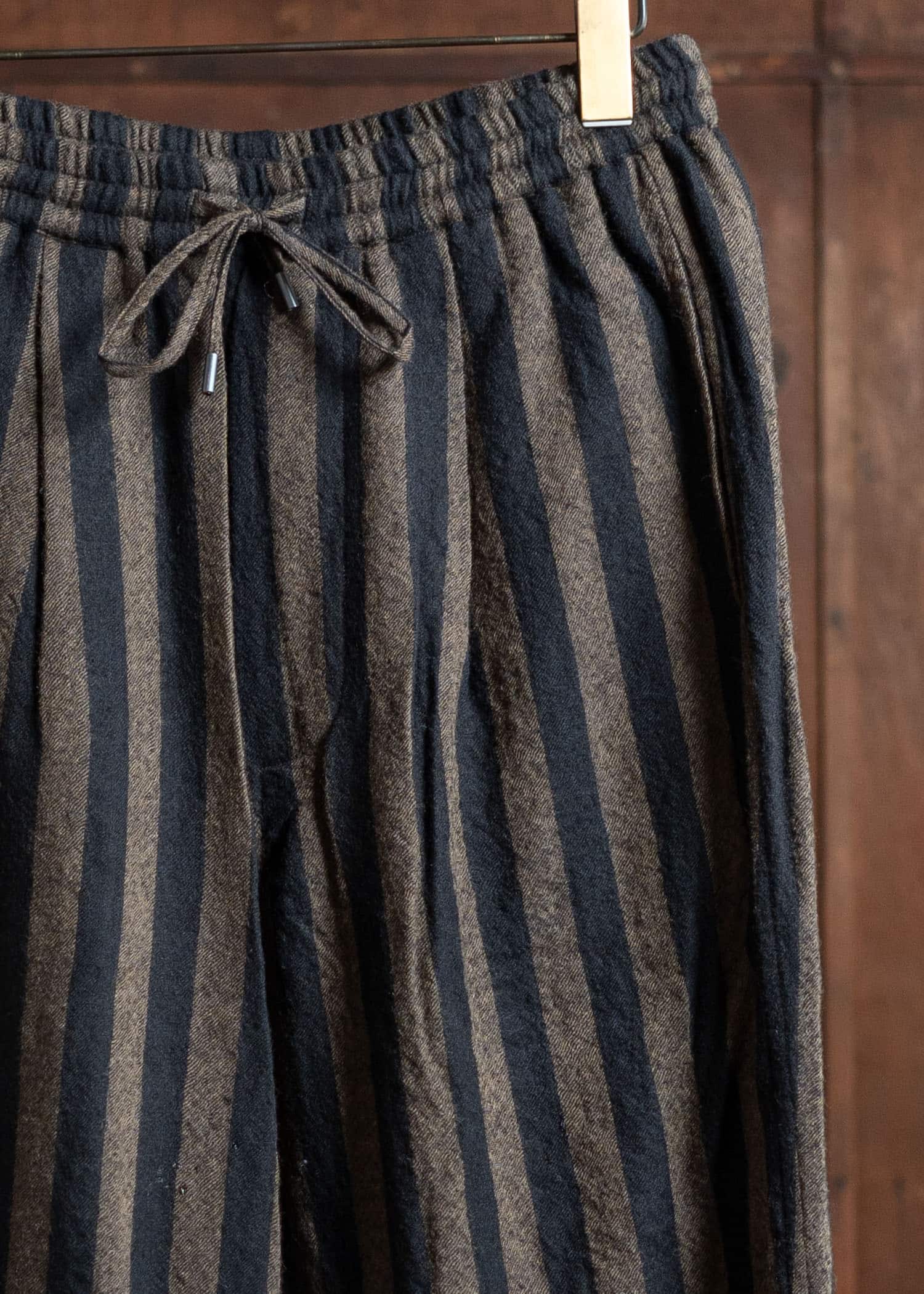 ITOH Stripe Drawstring Pants Dark Brown Stripes IT.024.15.131