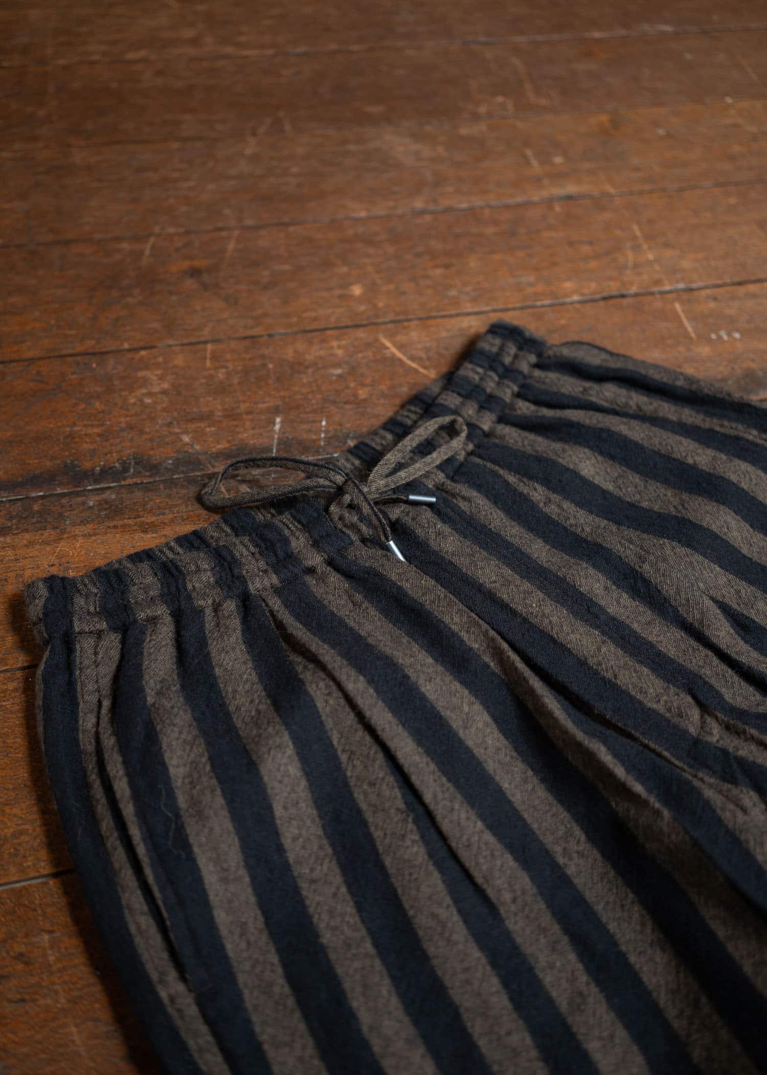 ITOH Stripe Drawstring Pants Dark Brown Stripes IT.024.15.131