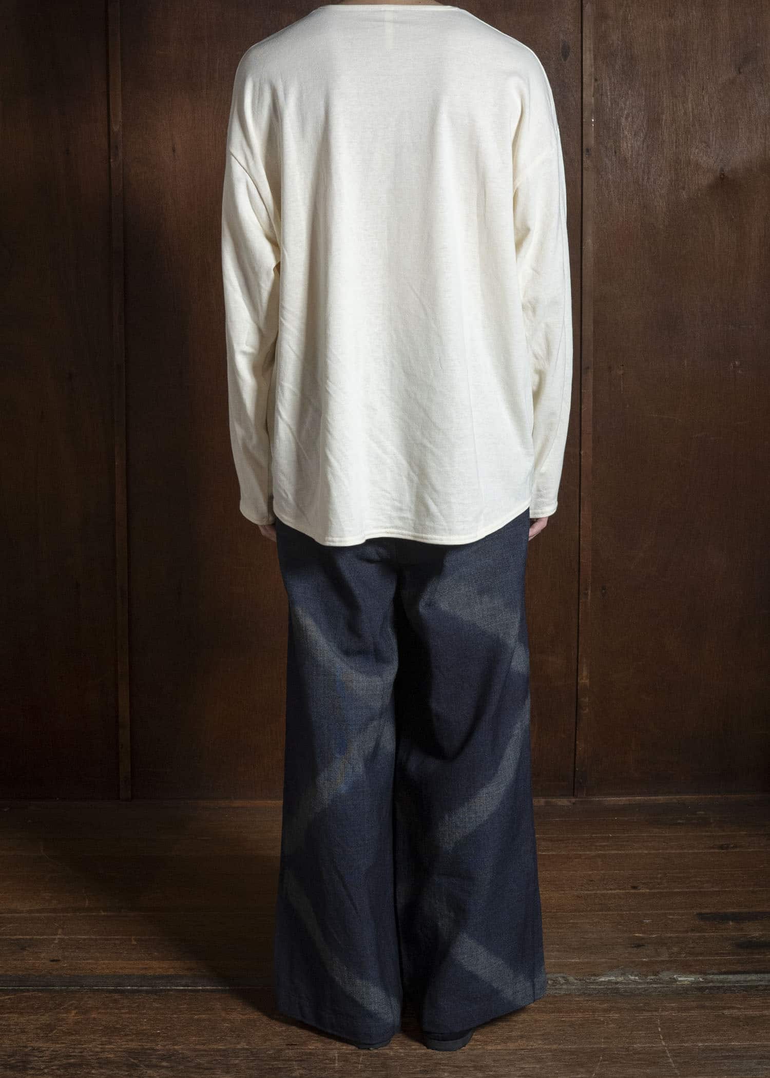 SUZUSAN 5050W-525 Wool Glen Check Drawstring Wide Pants itajime shibori X 7111 Dark Purple - Dark Grey