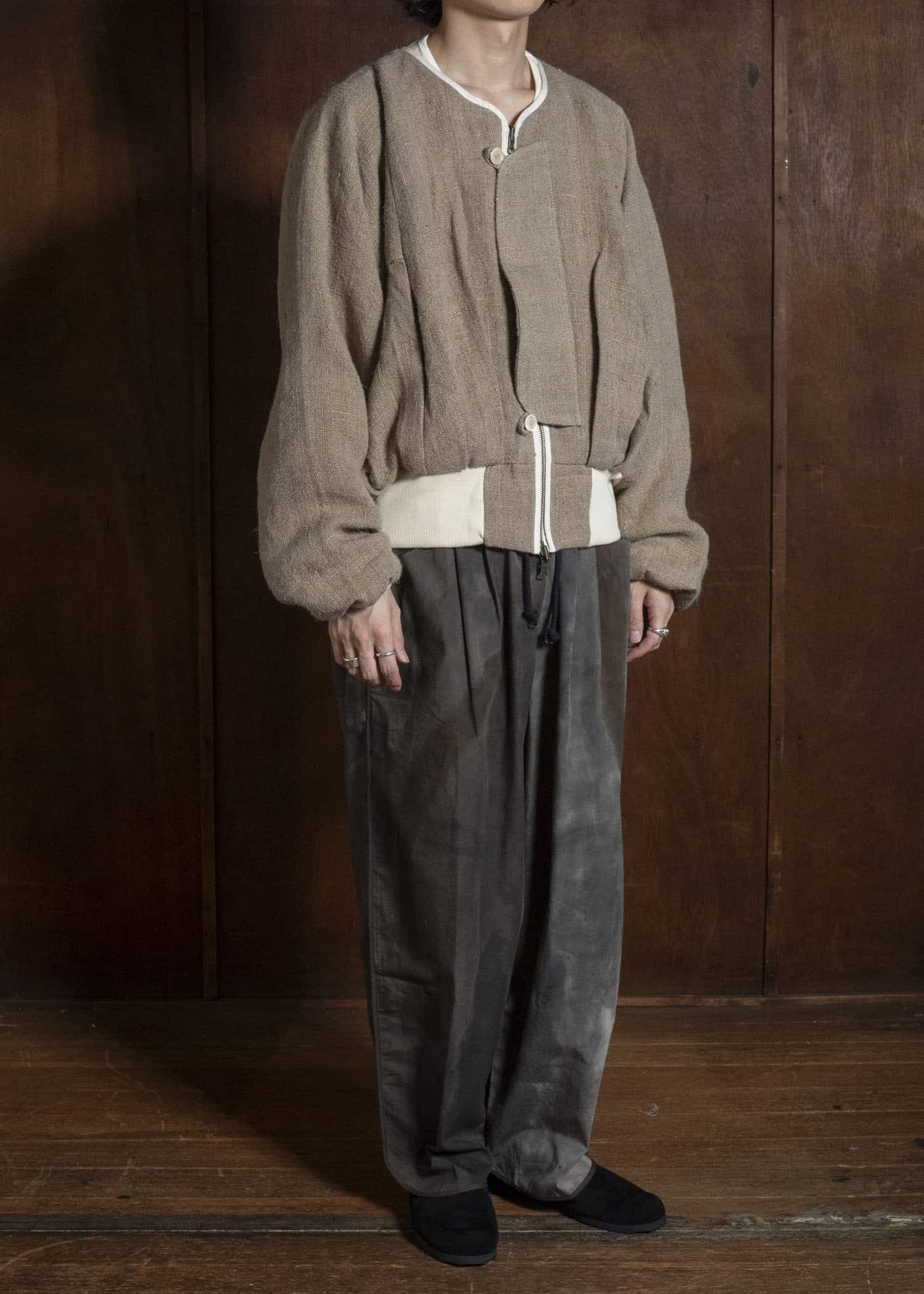 Gathering Textiles Roly Poly Jacket Handwoven Hemp , Organic Cotton Poplin Linig RPJ01-HE-BR