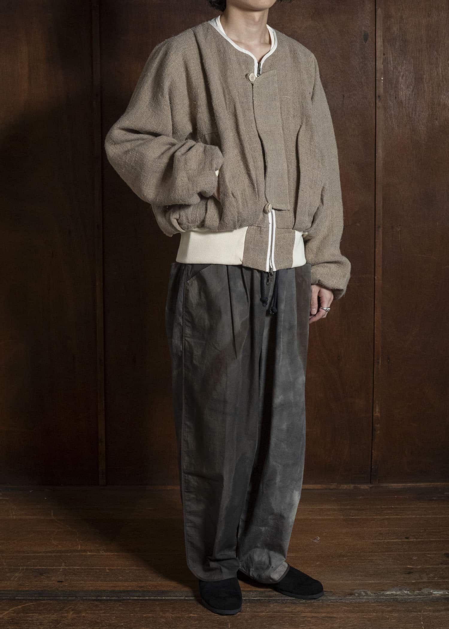 Gathering Textiles Roly Poly Jacket Handwoven Hemp , Organic Cotton Poplin Linig RPJ01-HE-BR