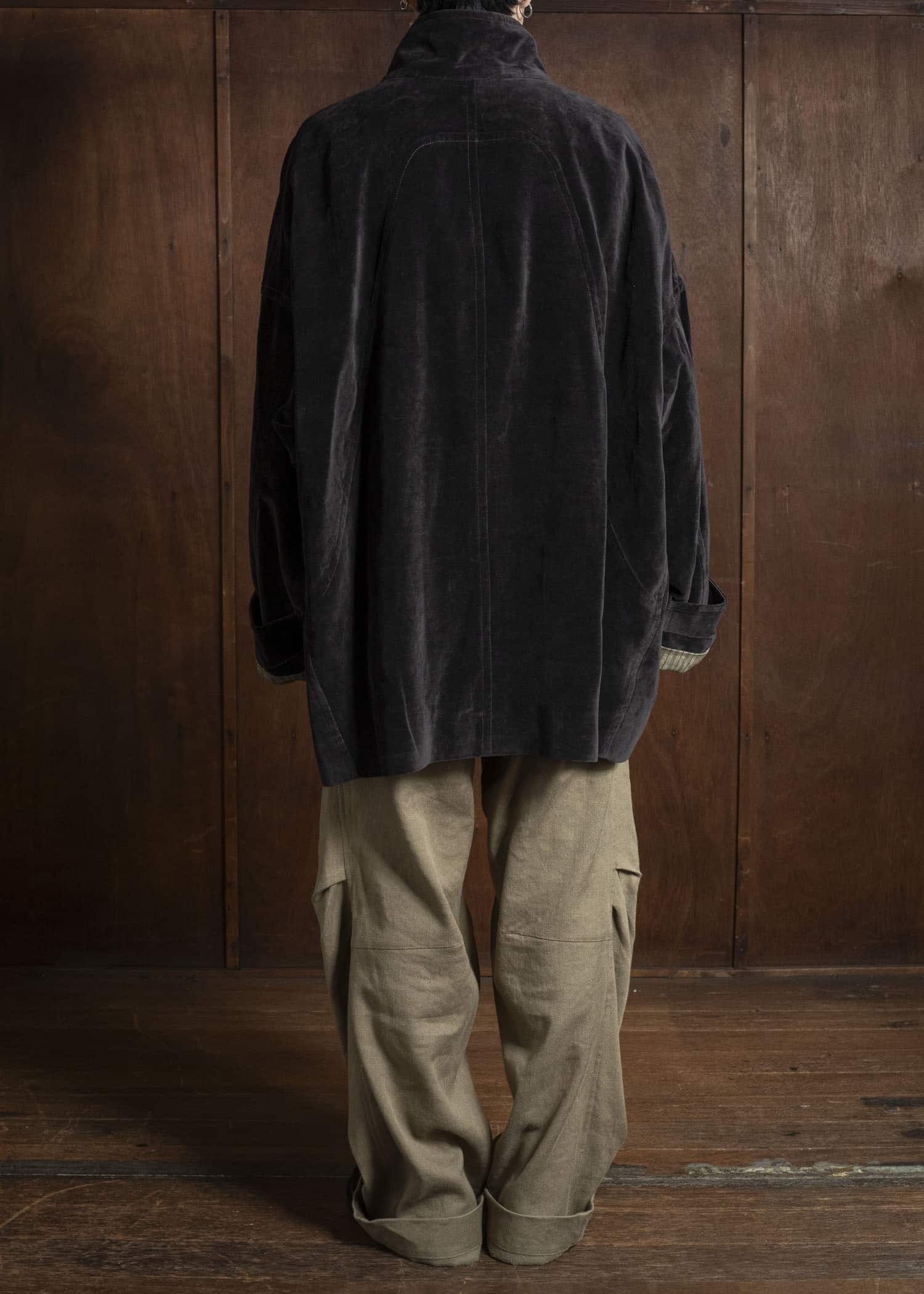 ZIGGY CHEN 0M2531103 VELVET STAND COLLAR SHORT COAT 65