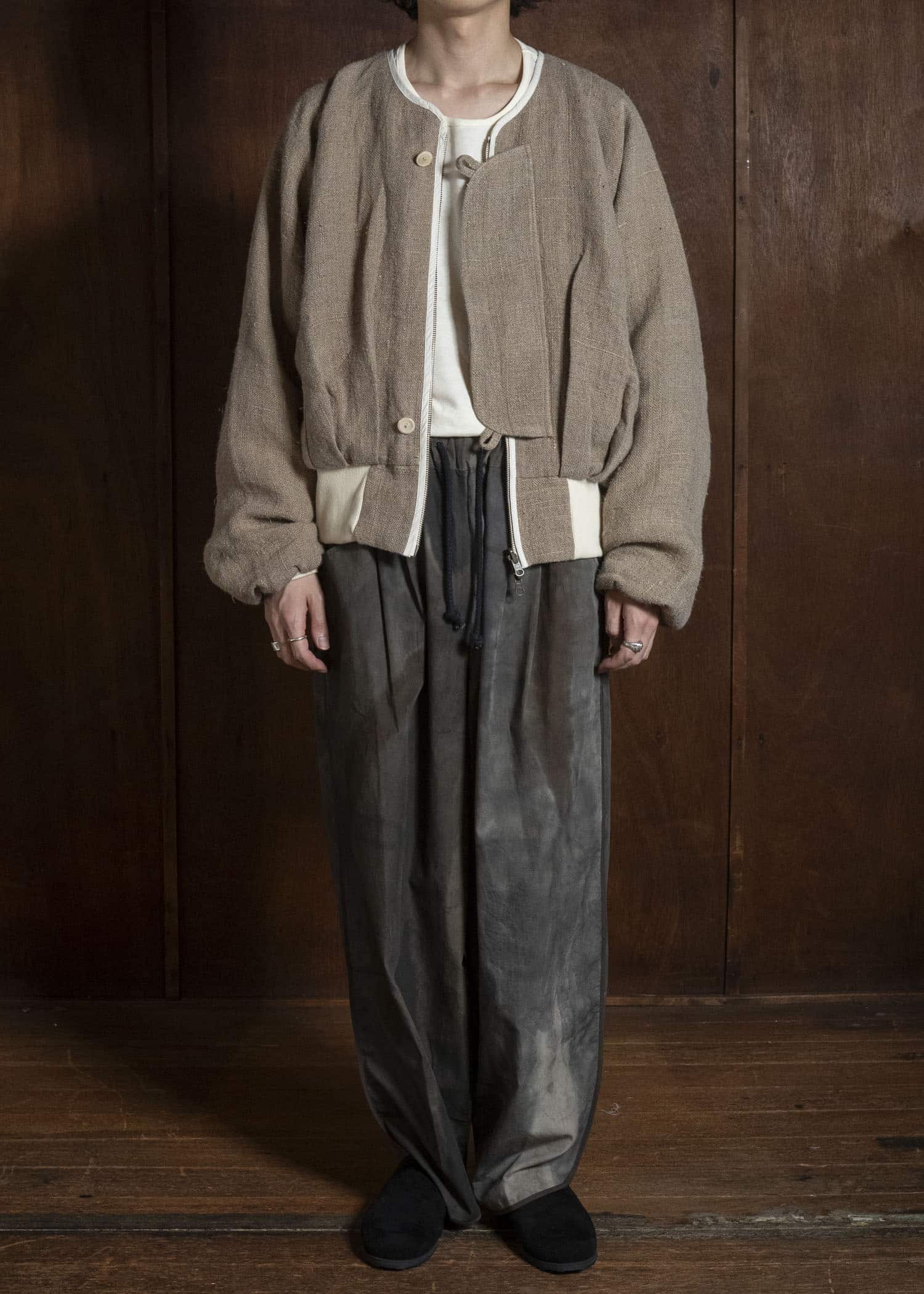 Gathering Textiles Roly Poly Jacket Handwoven Hemp , Organic Cotton Poplin Linig RPJ01-HE-BR