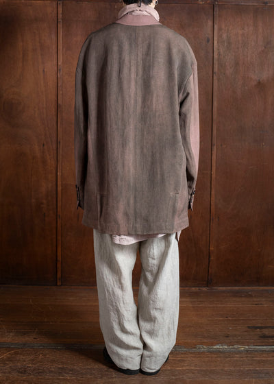 ZIGGY CHEN 0M2510913 Double Breasted Long Jacket MAUVE BROWN