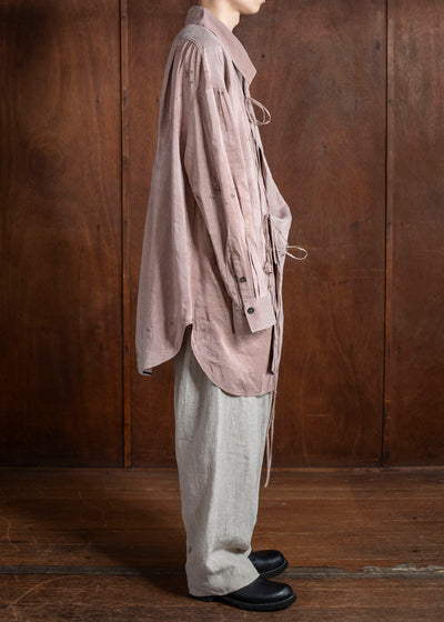 ZIGGY CHEN 0M2510718 High Neck Asymmetric Long Shirt CORAL PINK