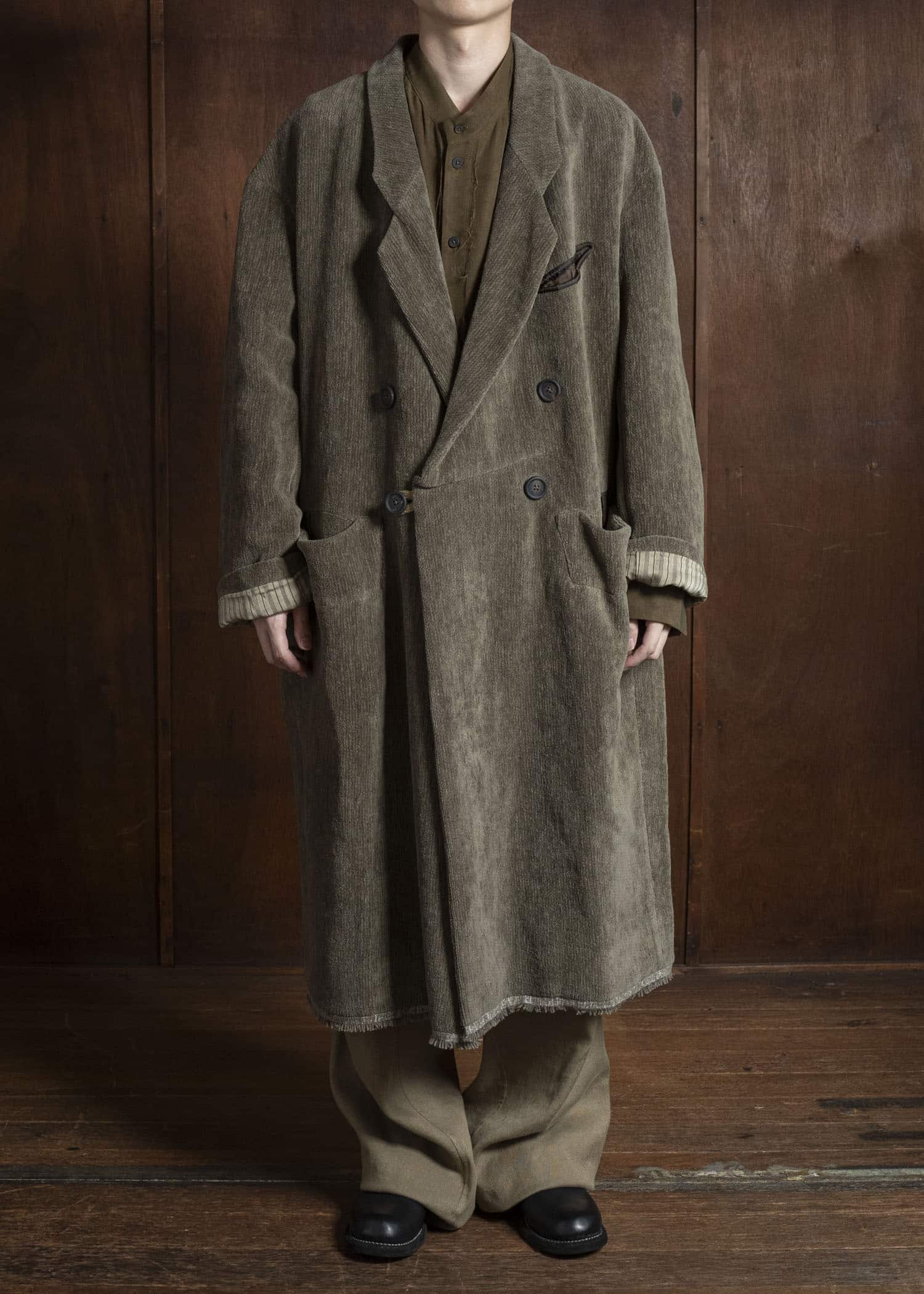 ZIGGY CHEN 0M2531106 CHENILLE CLOTH DOUBLE-BREASTED LONG COAT 82