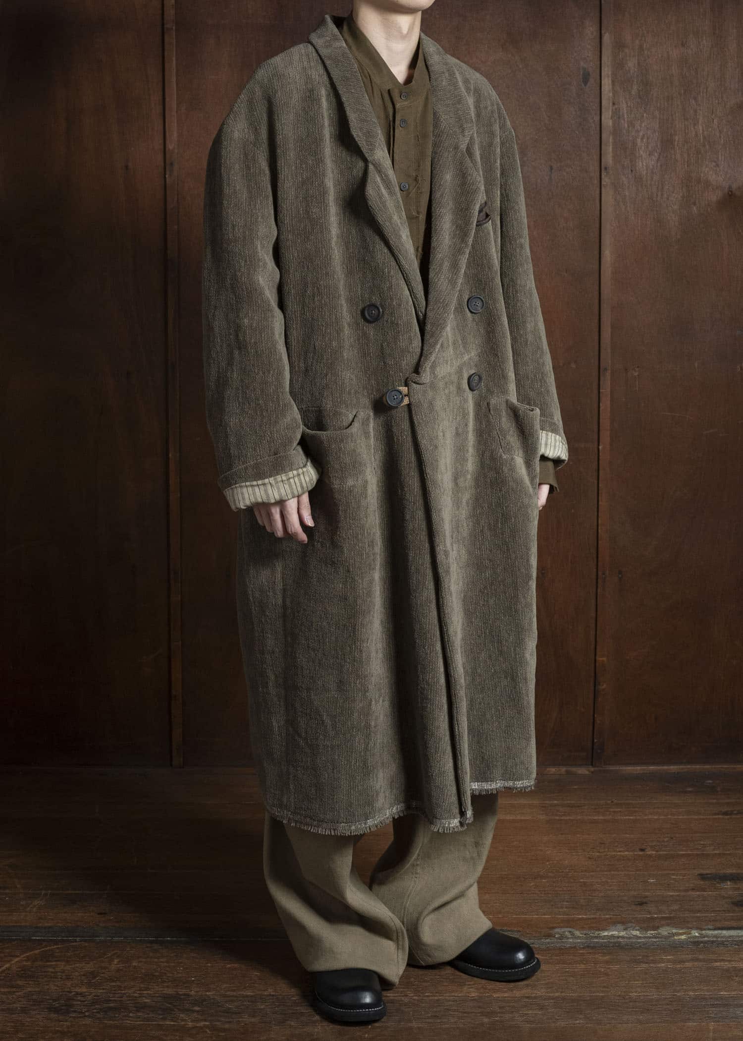 ZIGGY CHEN 0M2531106 CHENILLE CLOTH DOUBLE-BREASTED LONG COAT 82