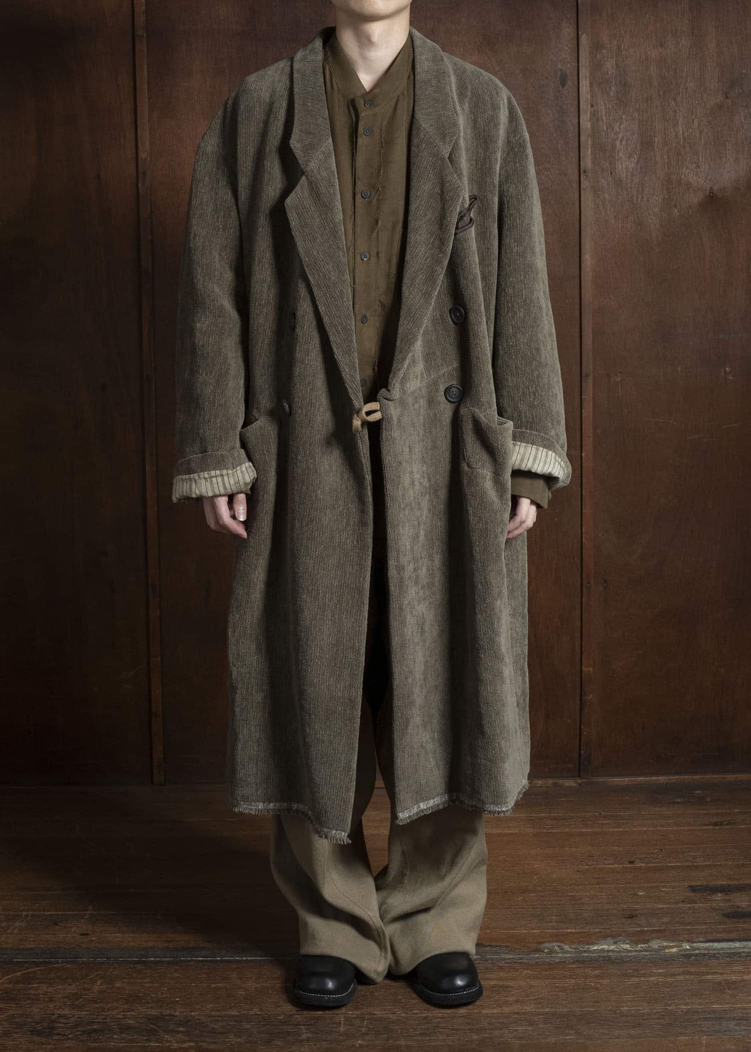 ZIGGY CHEN 0M2531106 CHENILLE CLOTH DOUBLE-BREASTED LONG COAT 82