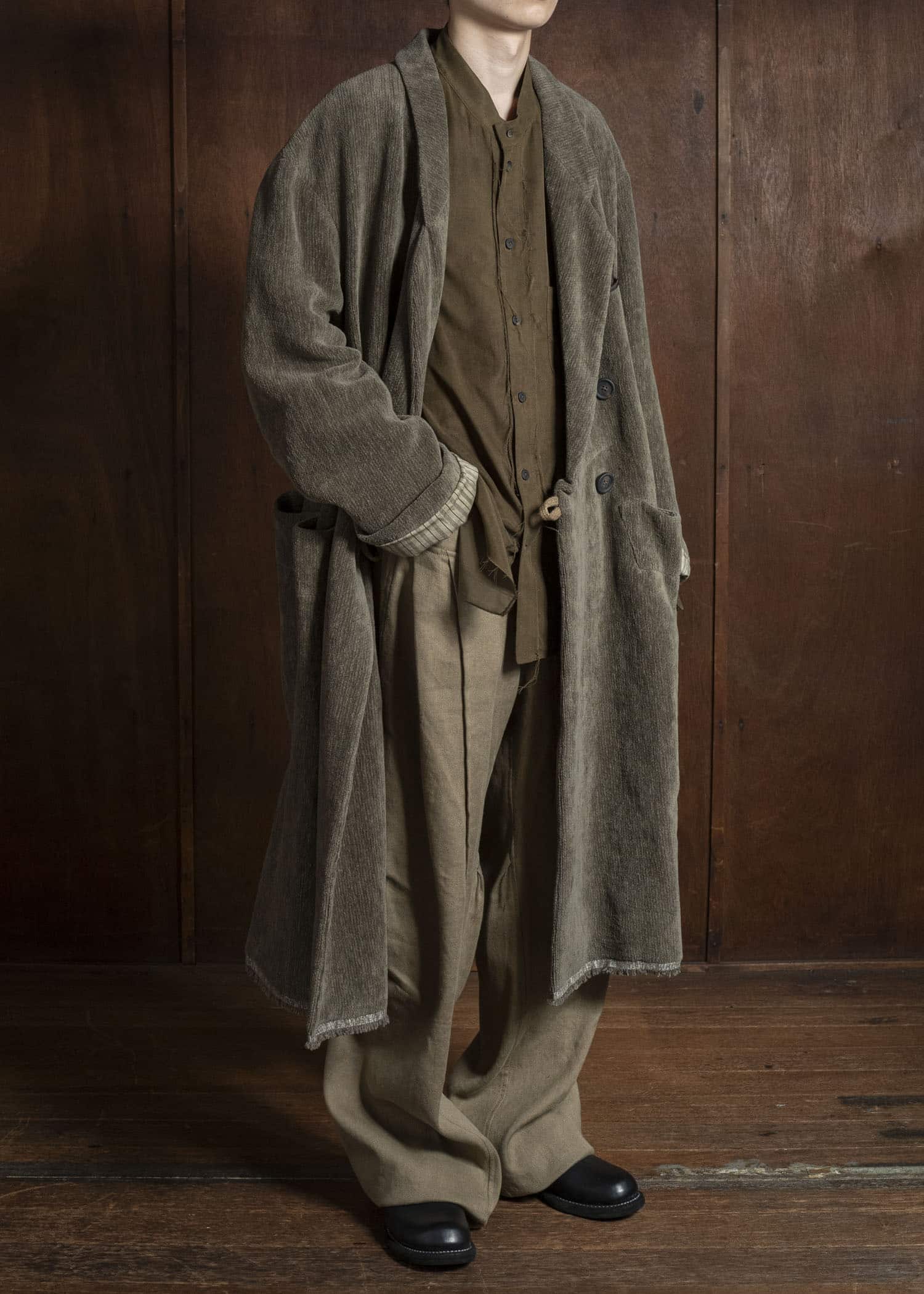 ZIGGY CHEN 0M2531106 CHENILLE CLOTH DOUBLE-BREASTED LONG COAT 82