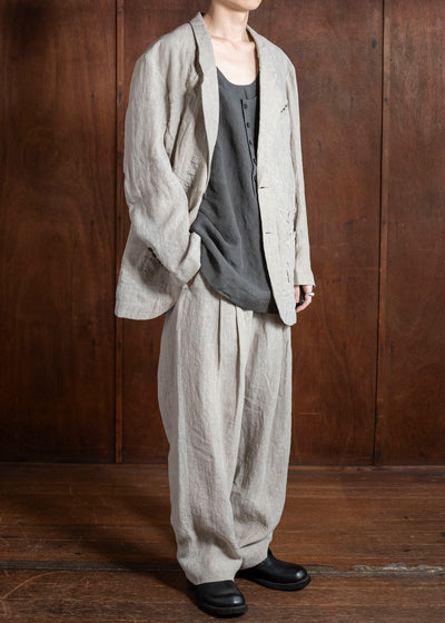 ZIGGY CHEN 0M2510914 Hidden Patchwork 2 Button Jacket LIGHT GRAY