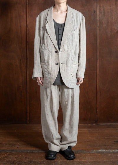 ZIGGY CHEN 0M2510914 Hidden Patchwork 2 Button Jacket LIGHT GRAY