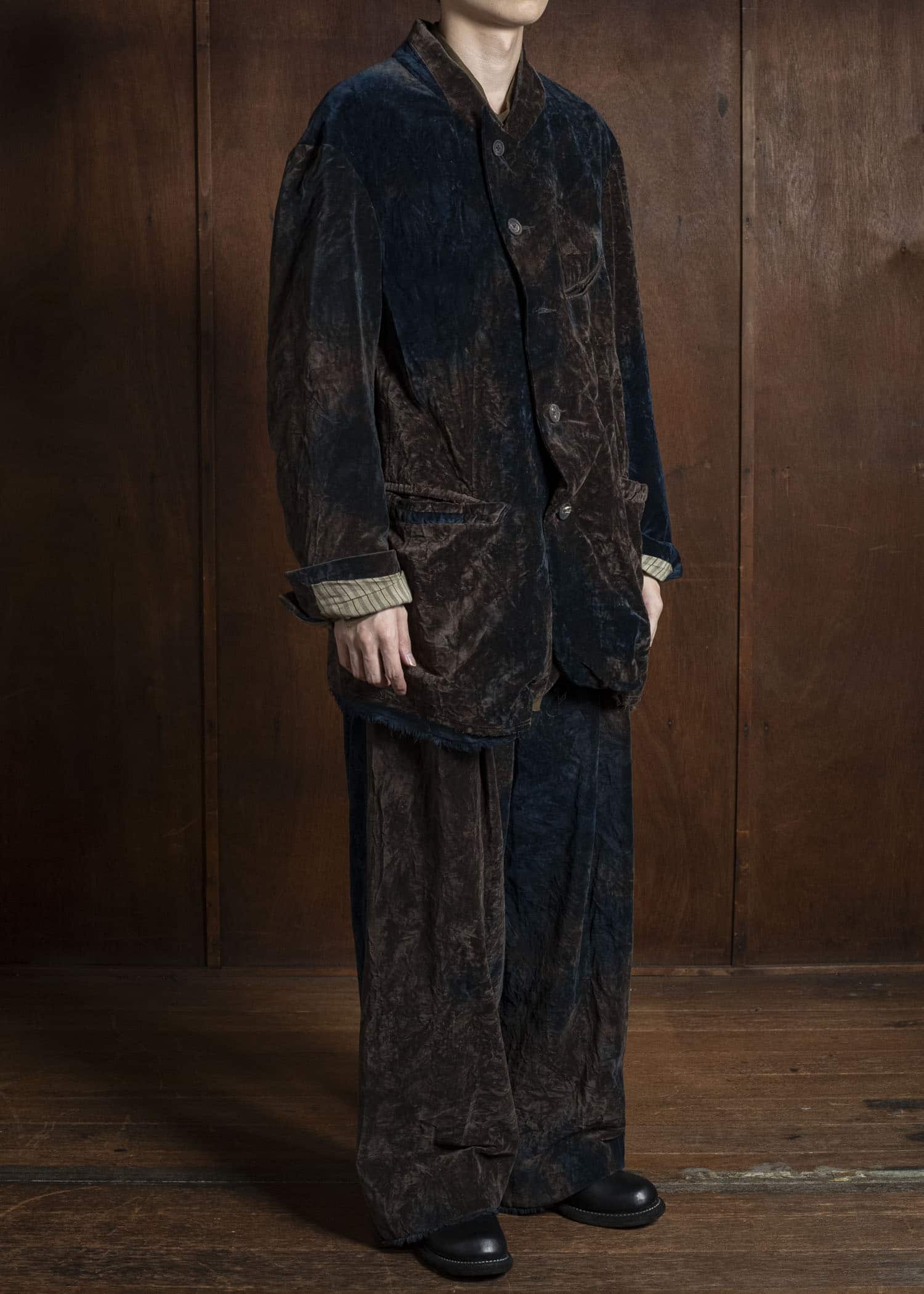 ZIGGY CHEN 0M2530509 VELVET STRAIGHT-LEG TROUSERS 25