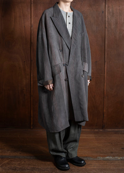 ZIGGY CHEN 0M2511101 Double Breasted Asymmetric Coat DARK PURPLE