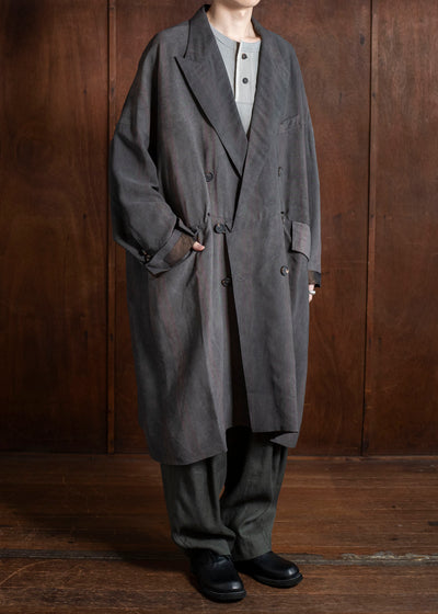 ZIGGY CHEN 0M2511101 Double Breasted Asymmetric Coat DARK PURPLE