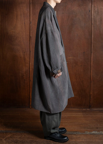 ZIGGY CHEN 0M2511101 Double Breasted Asymmetric Coat DARK PURPLE