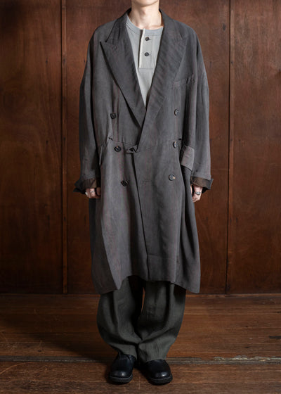 ZIGGY CHEN 0M2511101 Double Breasted Asymmetric Coat DARK PURPLE