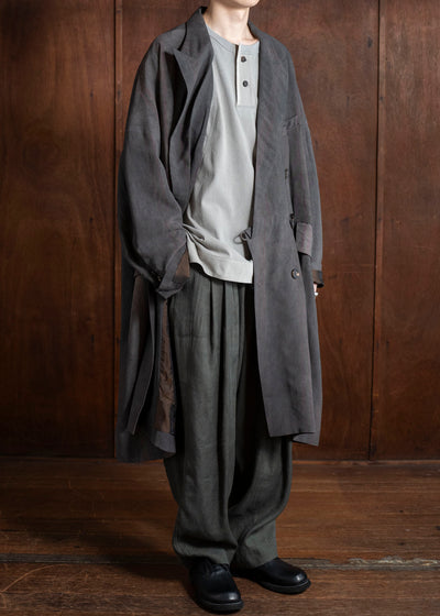 ZIGGY CHEN 0M2511101 Double Breasted Asymmetric Coat DARK PURPLE