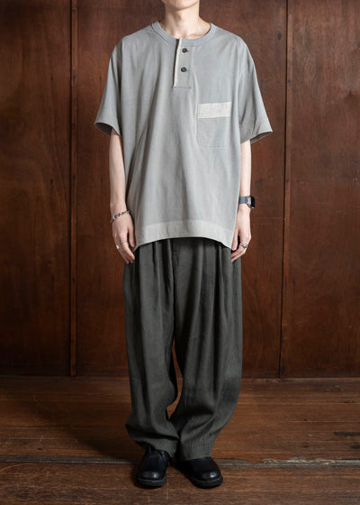 ZIGGY CHEN 0M2510218 Henley Neck T-Shirt LIGHT GRAY