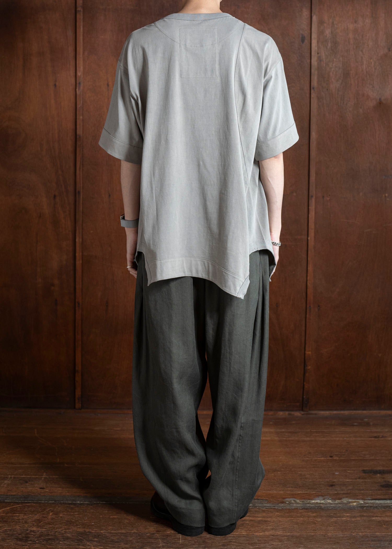ZIGGY CHEN 0M2510218 Henley Neck T-Shirt LIGHT GRAY