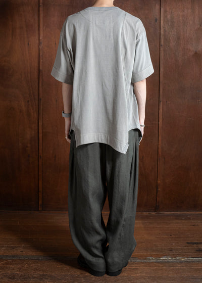 ZIGGY CHEN 0M2510218 Henley Neck T-Shirt LIGHT GRAY