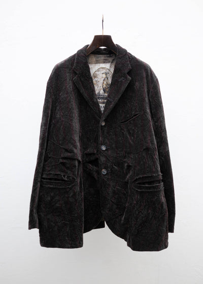 ZIGGY CHEN VELVETEEN PLEATS BLAZER