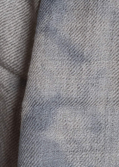 SUZUSAN 0013W-010 Hand Woven Baby Wool Shawl Madara Shibori 1365 Silver Grey - Light Coffee