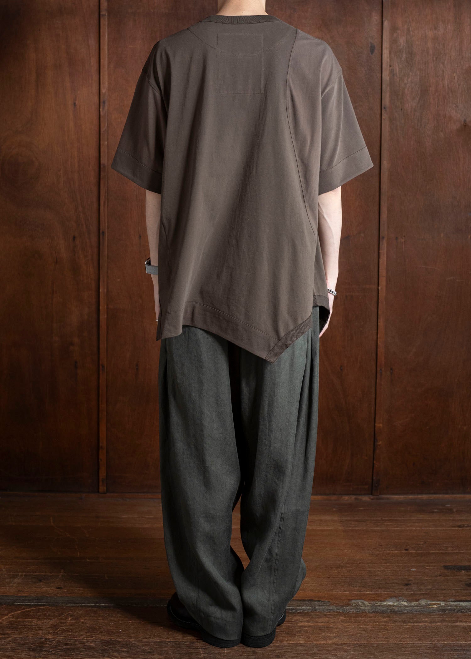 ZIGGY CHEN 0M2510203 Henley Neck T-Shirt DARK KHAKI