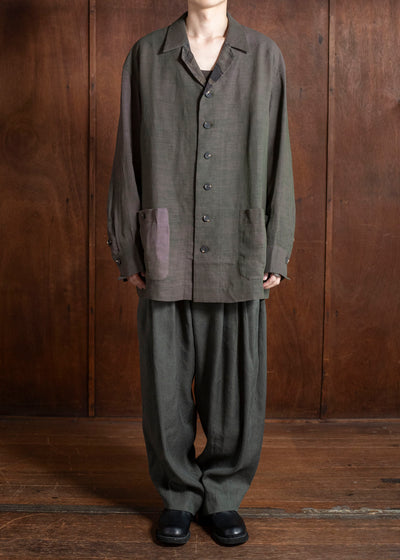 ZIGGY CHEN 0M2510719 Oversized Shirt Jacket MIX GREEN