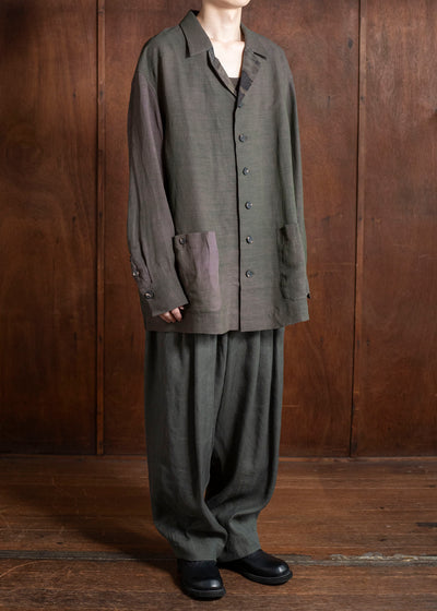 ZIGGY CHEN 0M2510719 Oversized Shirt Jacket MIX GREEN