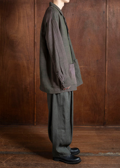 ZIGGY CHEN 0M2510719 Oversized Shirt Jacket MIX GREEN