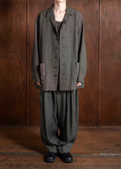 ZIGGY CHEN 0M2510719 Oversized Shirt Jacket MIX GREEN