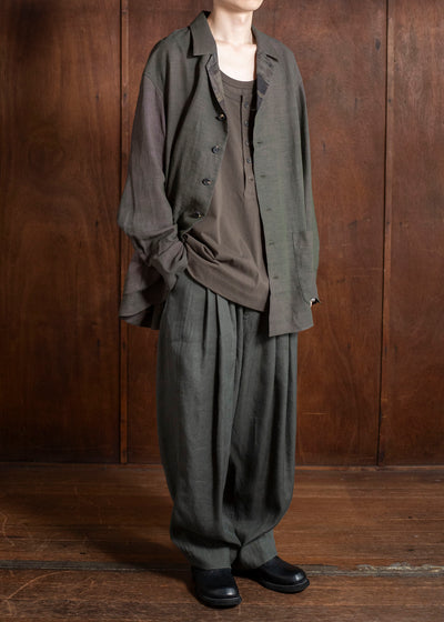 ZIGGY CHEN 0M2510719 Oversized Shirt Jacket MIX GREEN