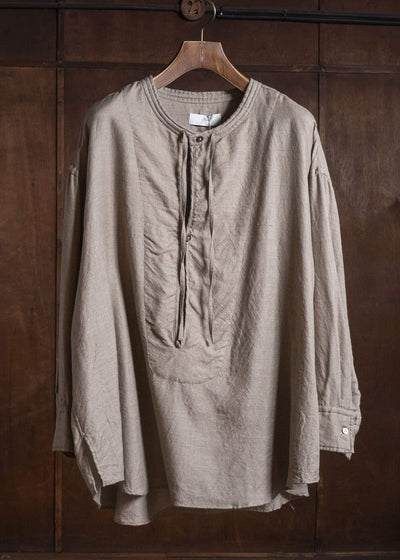 amachi. AY19S-1055-26AW Kashmir Wool Shirt Natural Brown