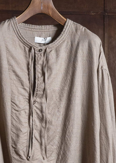 amachi. AY19S-1055-26AW Kashmir Wool Shirt Natural Brown