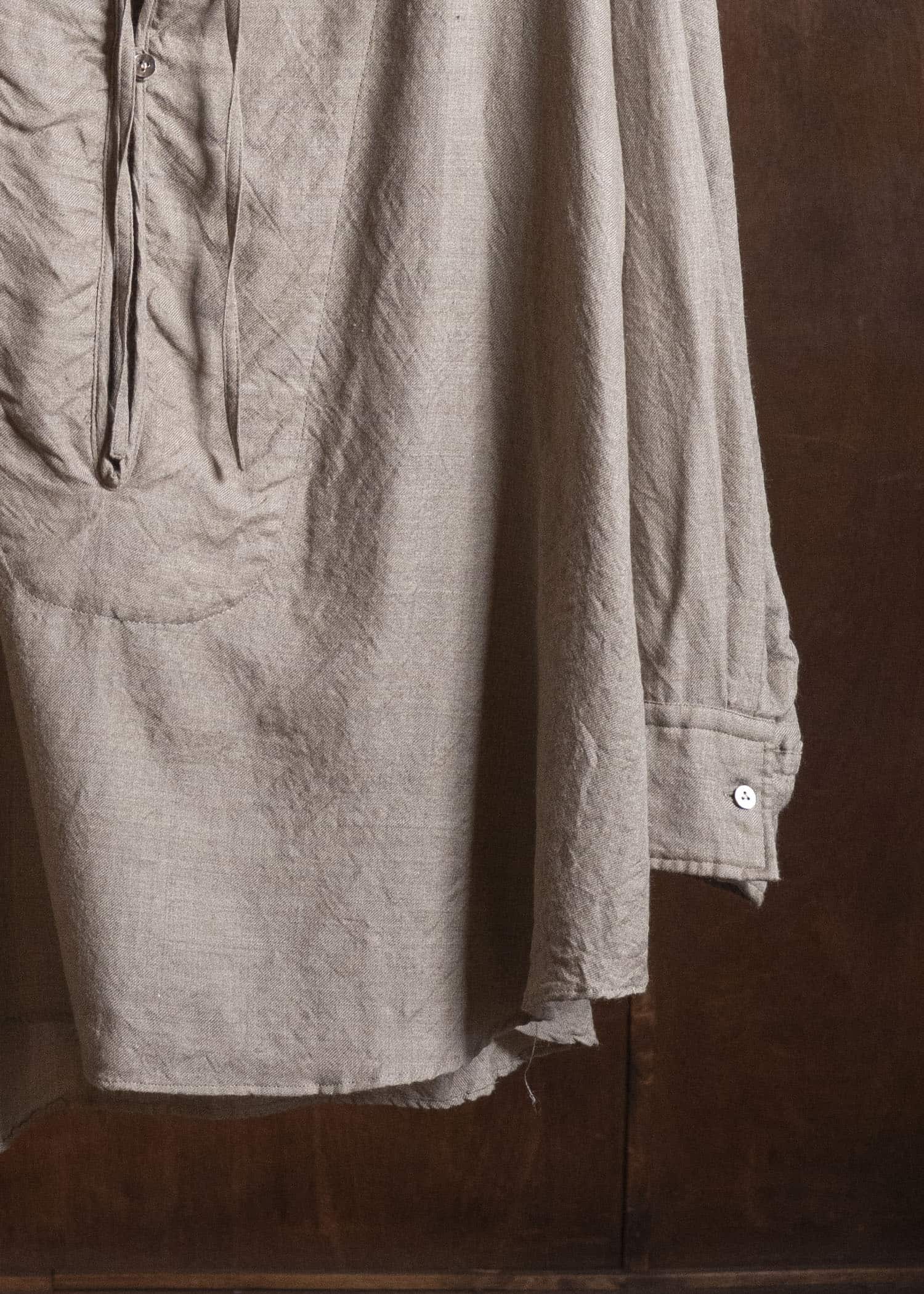 amachi. AY19S-1055-26AW Kashmir Wool Shirt Natural Brown