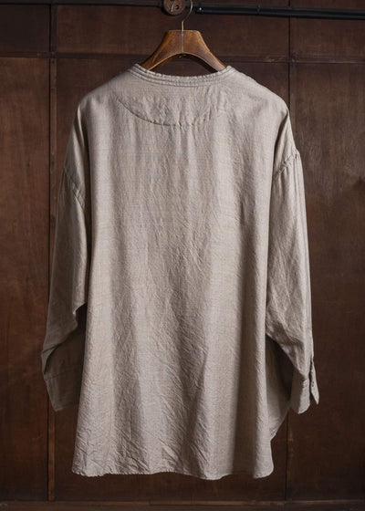 amachi. AY19S-1055-26AW Kashmir Wool Shirt Natural Brown