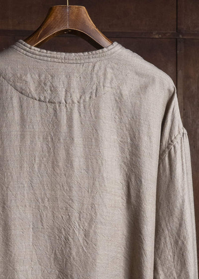 amachi. AY19S-1055-26AW Kashmir Wool Shirt Natural Brown
