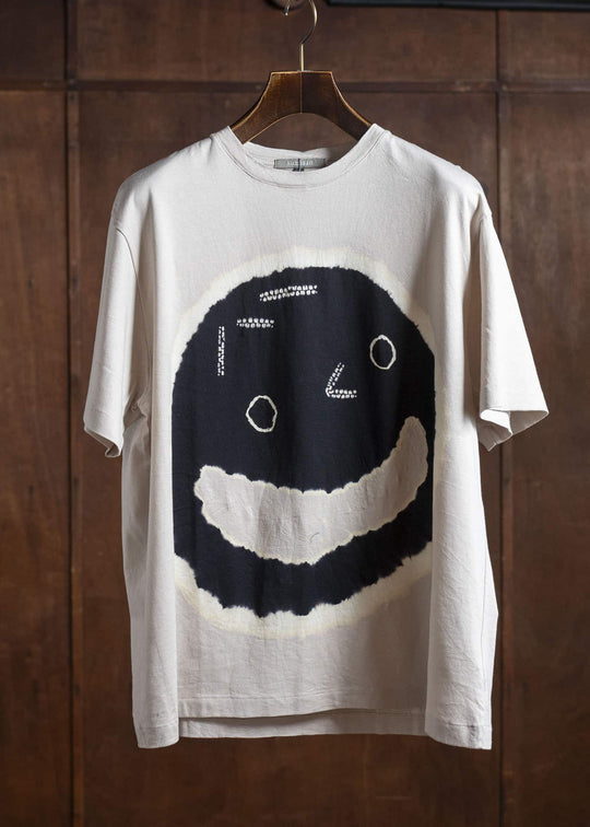 SUZUSAN Various Shibori ""Face""Cotton Jersey Short Sleeve T-Shirt 2073C-909-Black - Grge