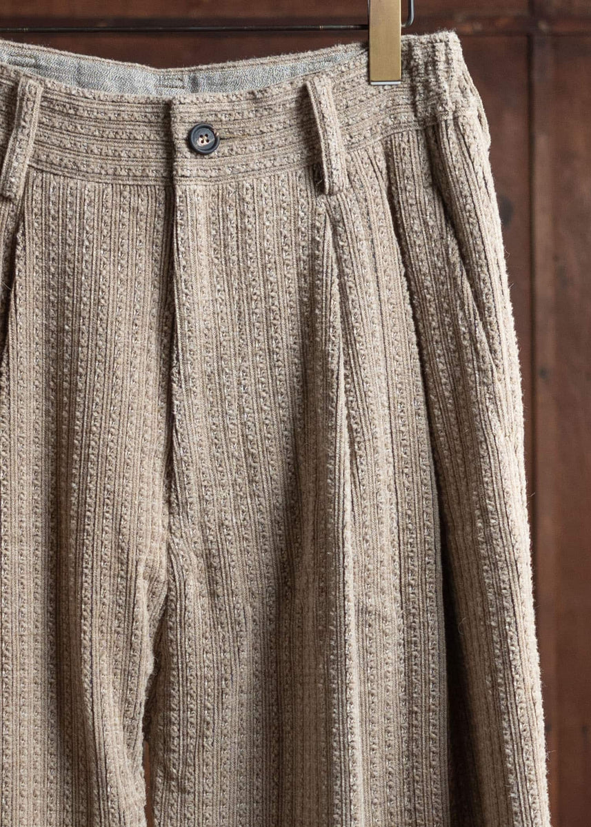 ZIGGY CHEN Corduroy Drop Crotch Trousers Sand Beige 0M2430537 