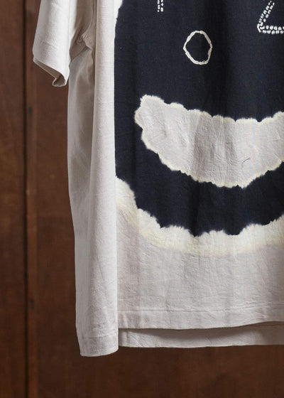 SUZUSAN Various Shibori ""Face""Cotton Jersey Short Sleeve T-Shirt 2073C-909-Black - Grge