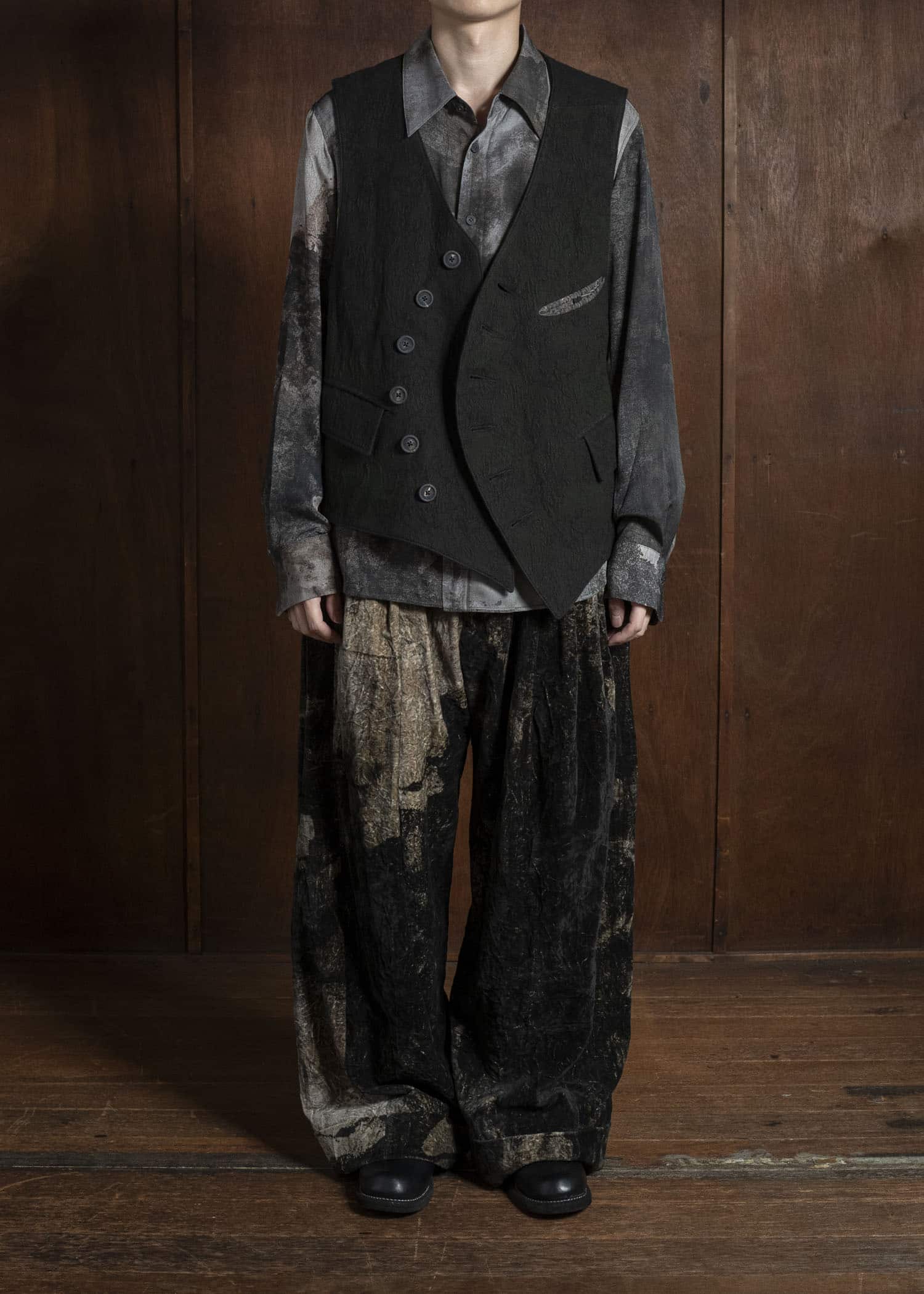 ZIGGY CHEN 0M2530522 VELVET WIDE-LEG TROUSERS 54