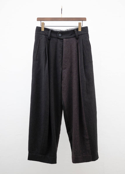 ZIGGY CHEN PLEATED DROP CROTCH TROUSERS