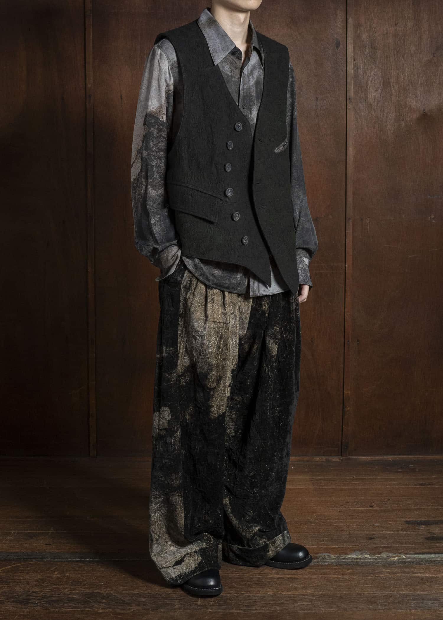 ZIGGY CHEN 0M2530102 ASYMMETRIC PATCHWORK VEST 65